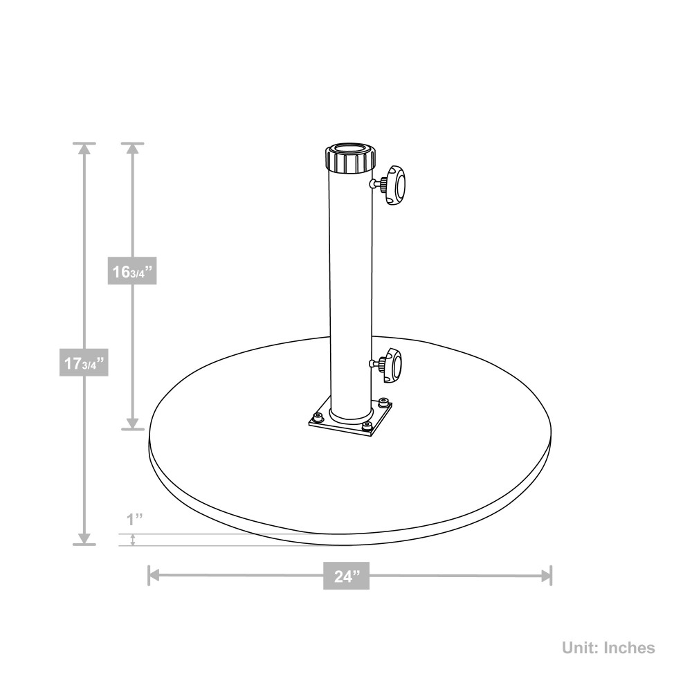CRLY903 Black Patio Umbrella Base: Durable & Stylish Support