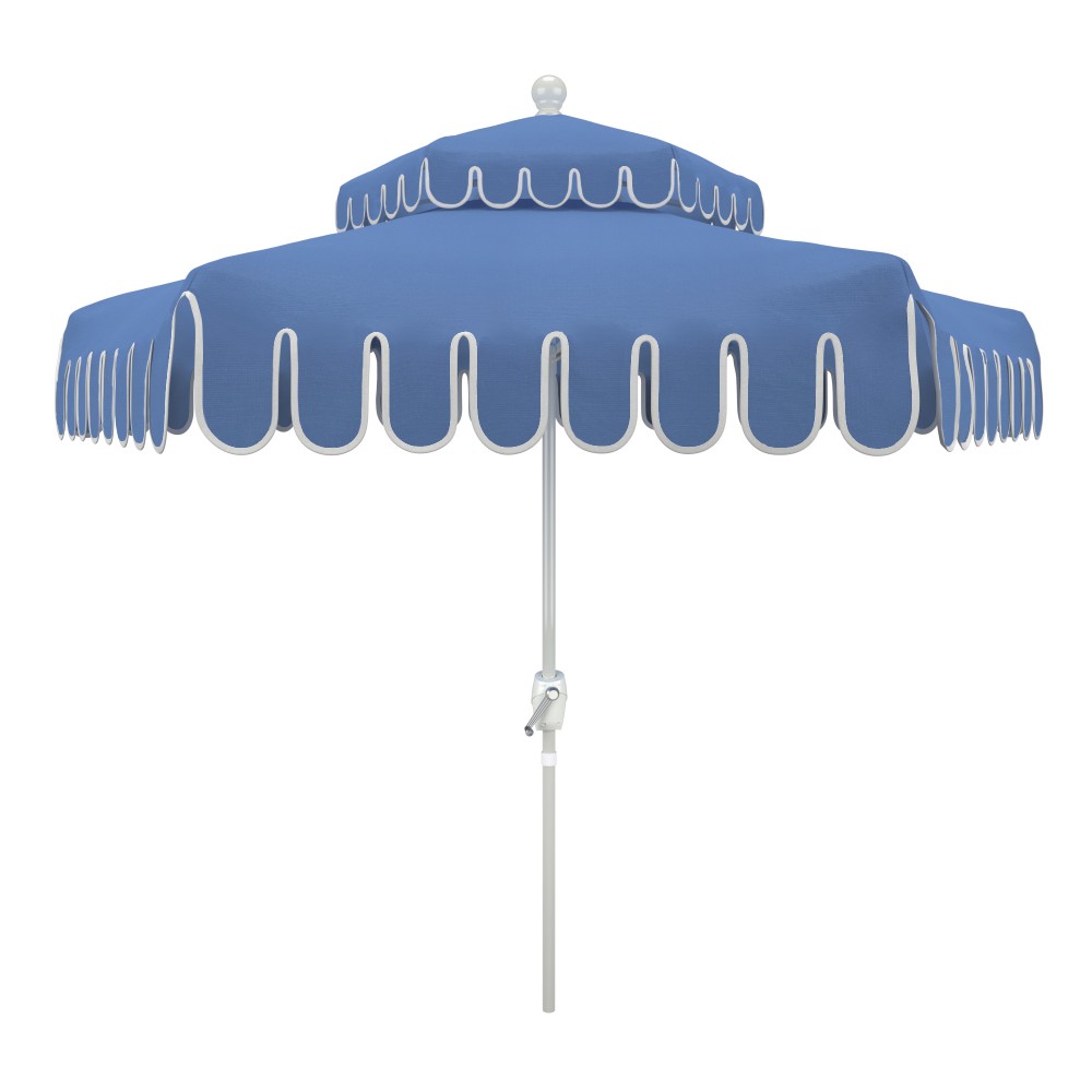 【美品】Umbrella Company #24 Improvements 6.5' Fringe Umbrella with Base - 23475229 | HSN