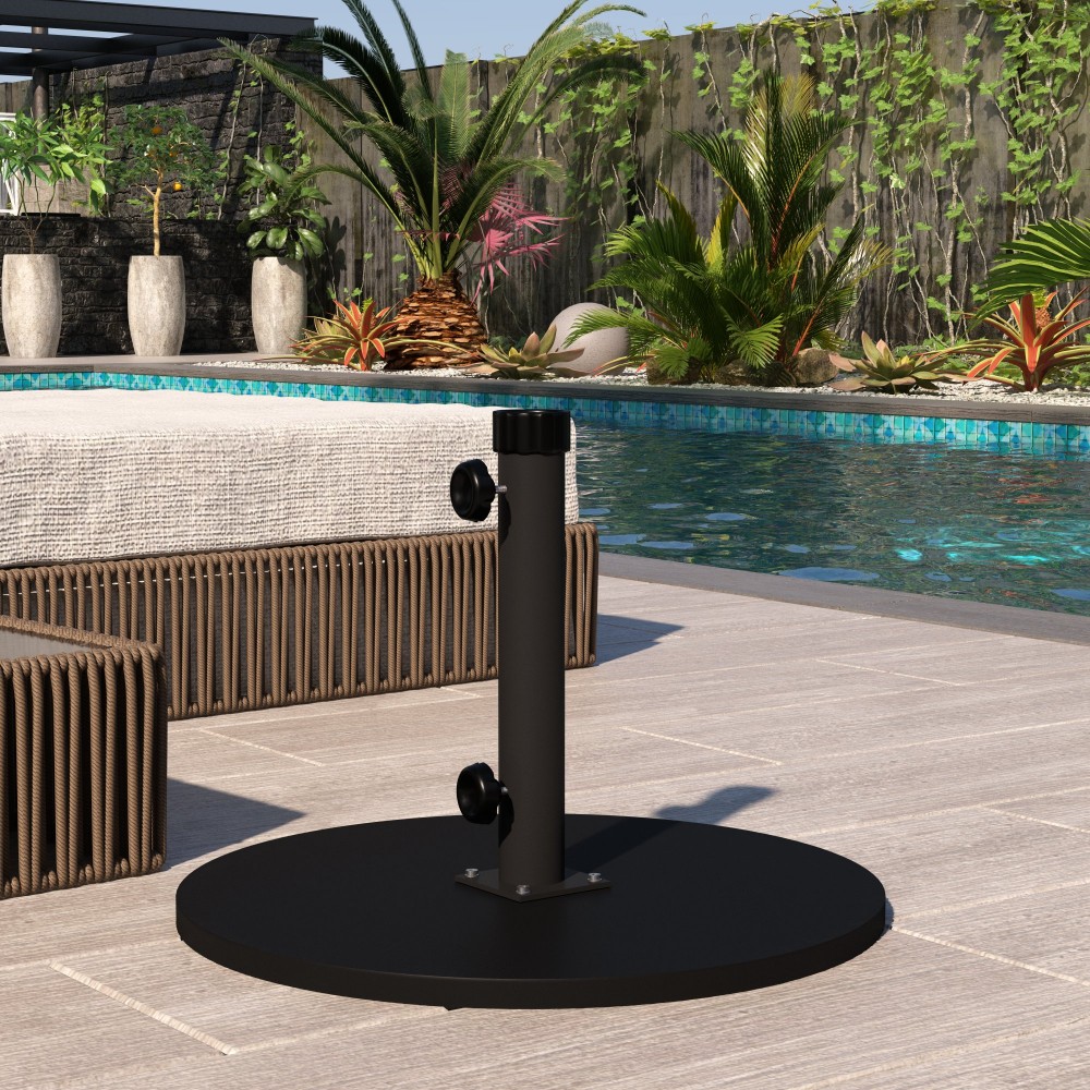 cantilever patio umbrella black Crestlive Products 11-ft Aluminum Black Slide-tilt Cantilever Patio Umbrella  with Lights with Base in the Patio Umbrellas department at Lowes.com